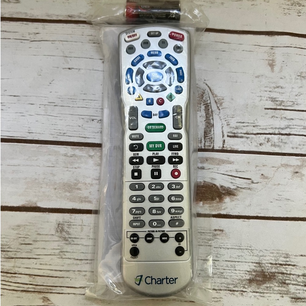 Charter Remote Control Silver Universal C4000 Cable TV DVD VCR AUX New